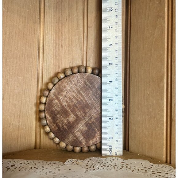 Set of 4 Robert Stanley Signature Collection Fall Wood Bead Coasters - Picture 4 of 5